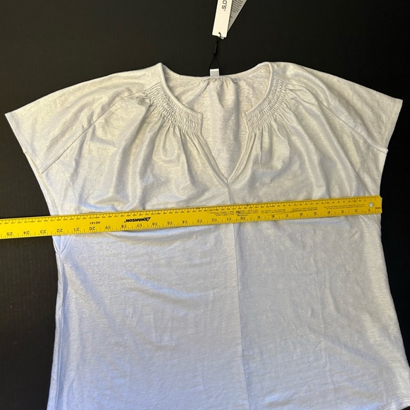 Chico's Linen Span Metallic Foil knit blouse top in Alabaster NWT Sz-3 (XL)  L17 - Picture 12 of 12